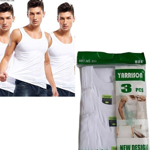 White Cotton Vest Yarrison 3PCs Perfect Fit murukali.com