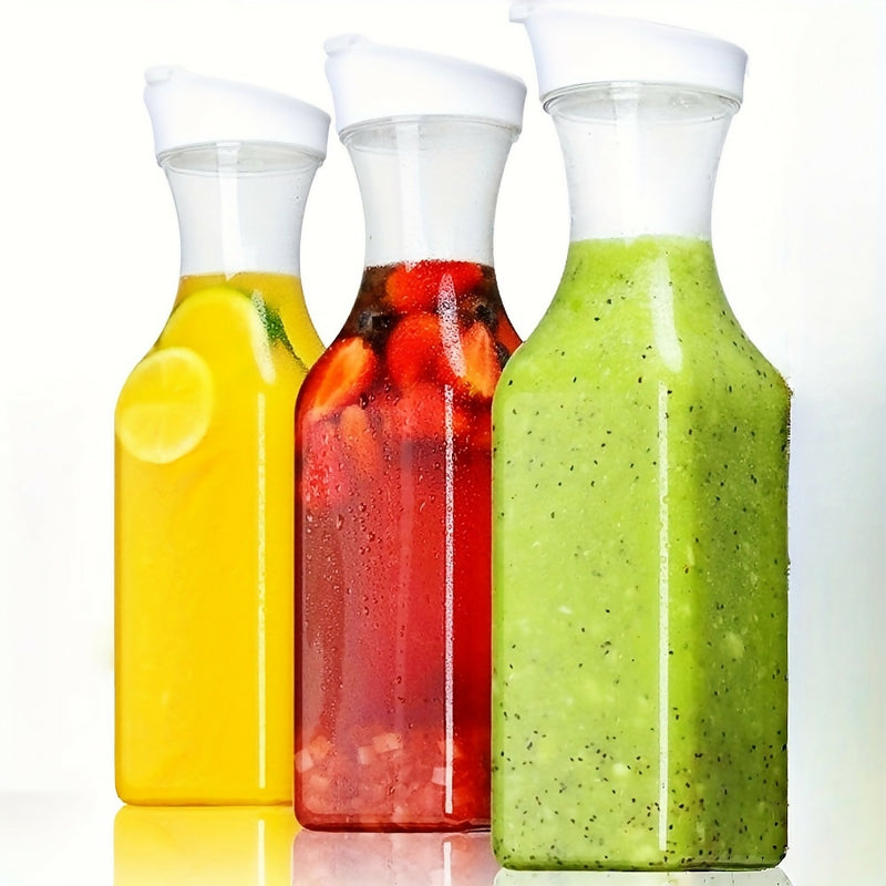 Beverage Carafes with Flip-Top Lids – Ideal for Juice, Water, and Smoothies