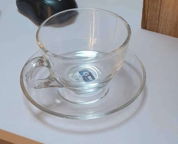 Transparent Glass Cup Coffee Tea Cup With Saucer