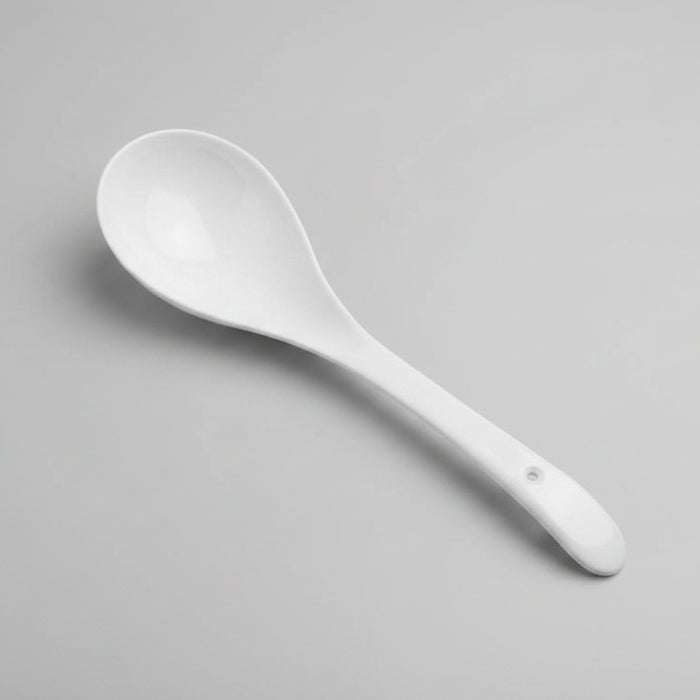 White Ceramic Soup Ladle / Serving Spoon