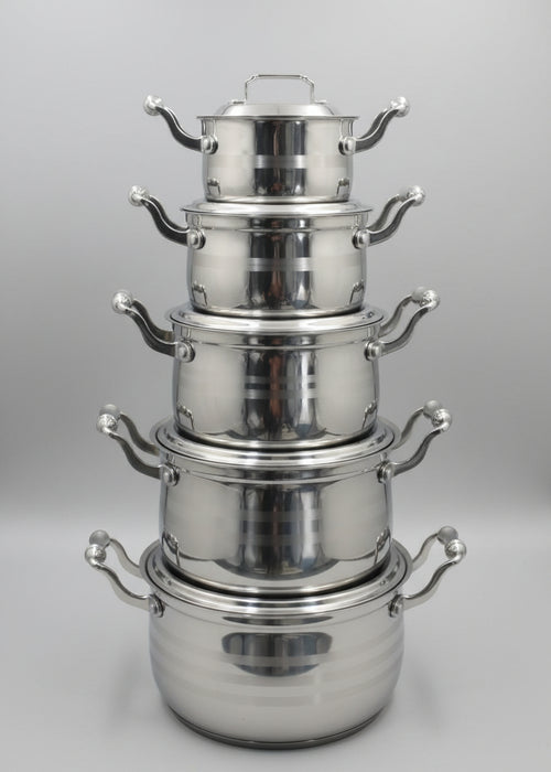 Stainless Steel Casserole Set with Glass Lids/5PIECES