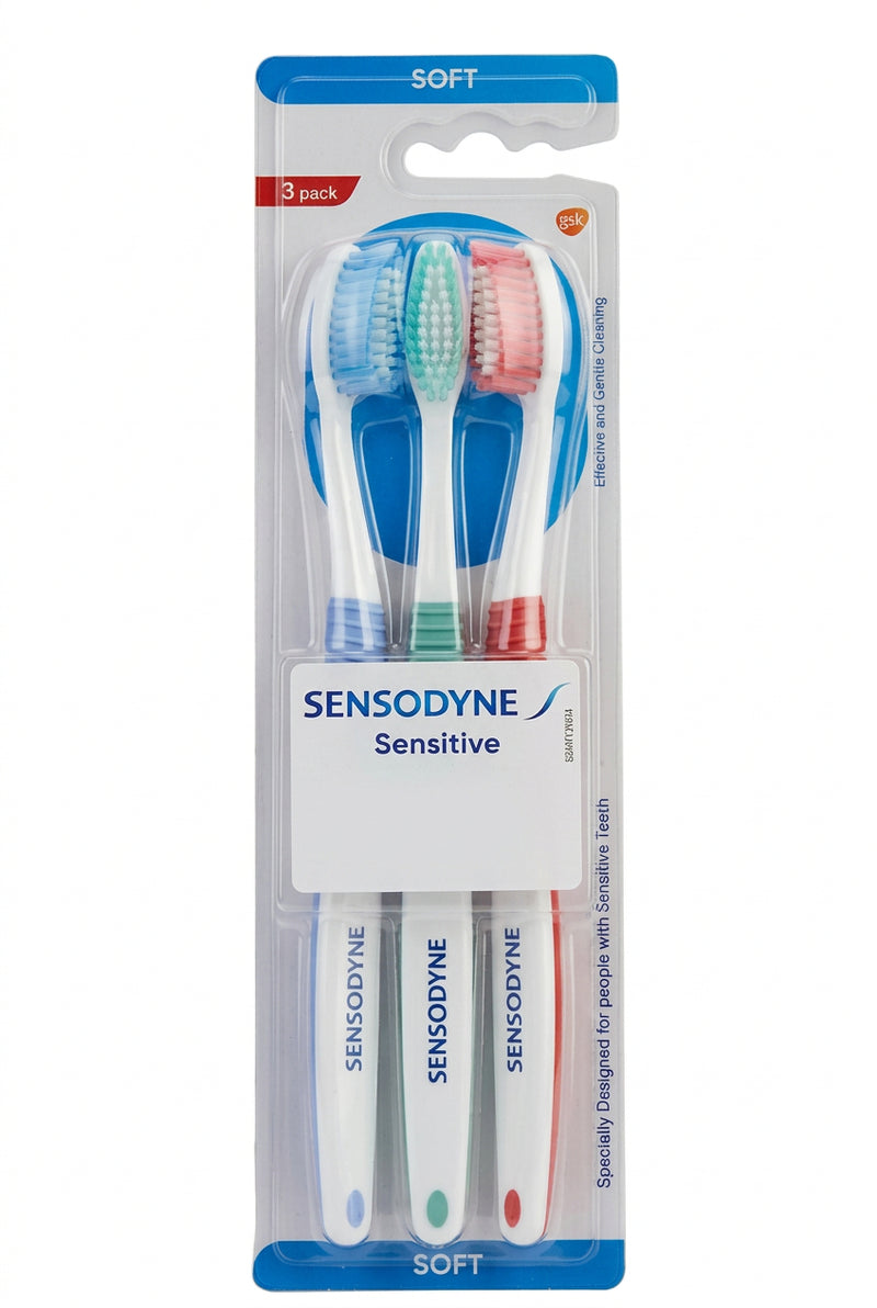 Sensodyne Sensitive Soft Toothbrush (3 Pack Value Bundle)