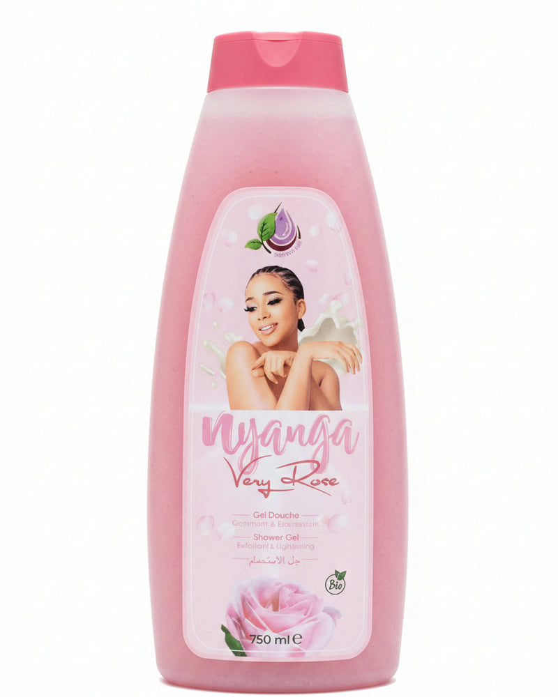 Nyanga Bio Very Rose Peeling- und aufhellendes Duschgel (750ml)