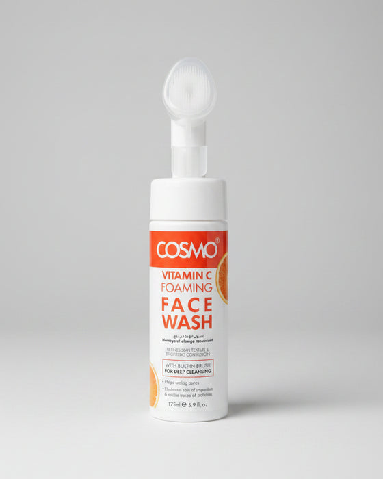 COSMO Vitamin C Foaming Face Wash with Built-In Brush (175ml)