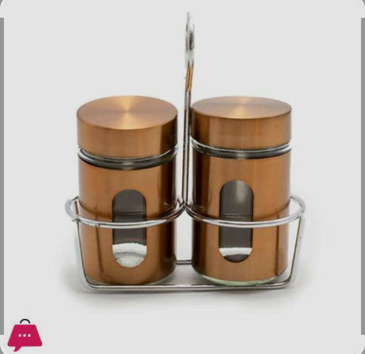 Spice Jar Set with Holder 2pcs