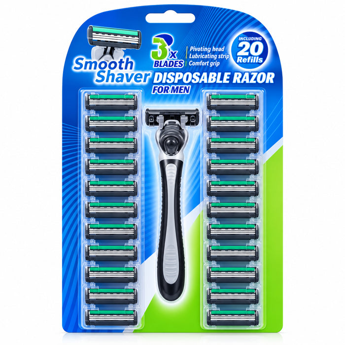 Smooth Shaver Disposable Razor for Men