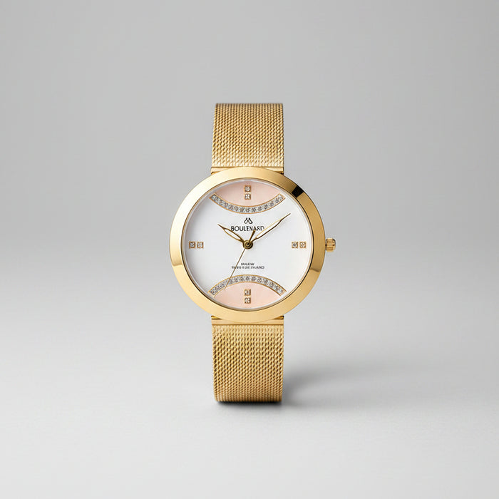 Boulevard Luxury Women's Gold Mesh Watch