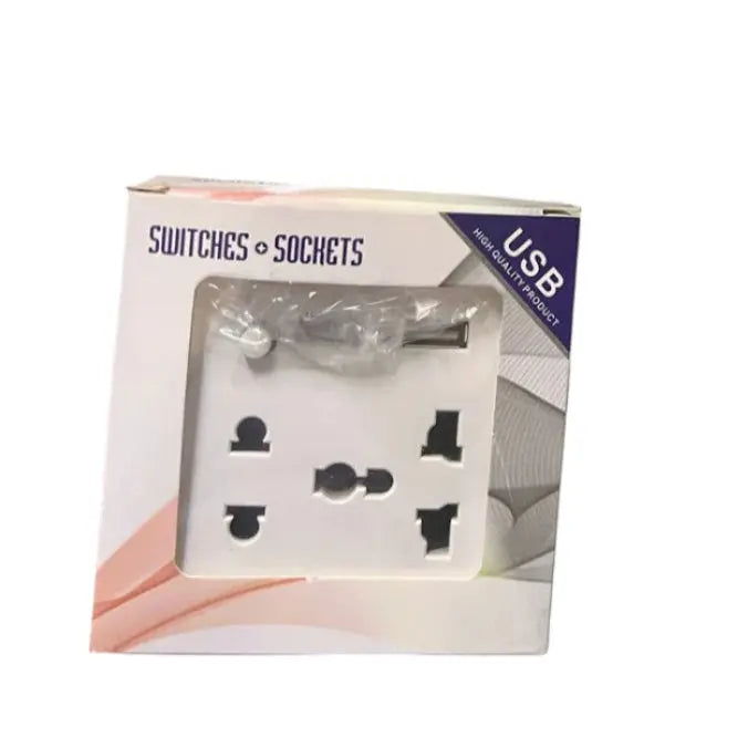 2-Outlet Wall Socket with USB Ports Murukali.com