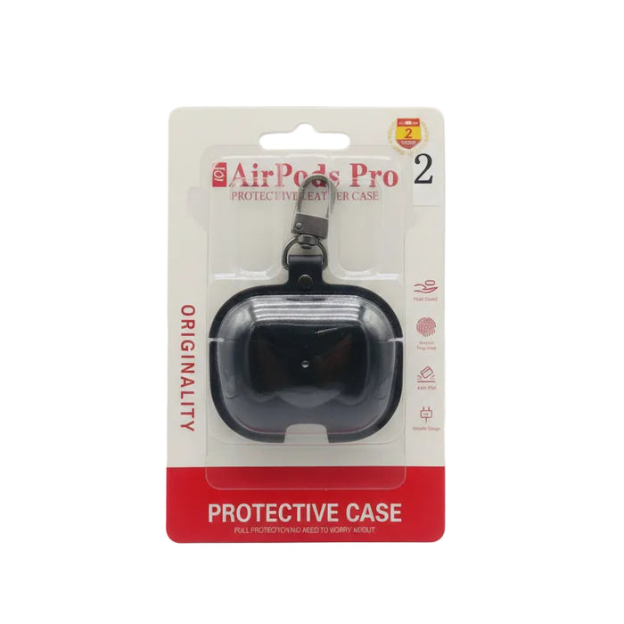 Protective Case with Carabiner for AirPods Pro 2 - Black