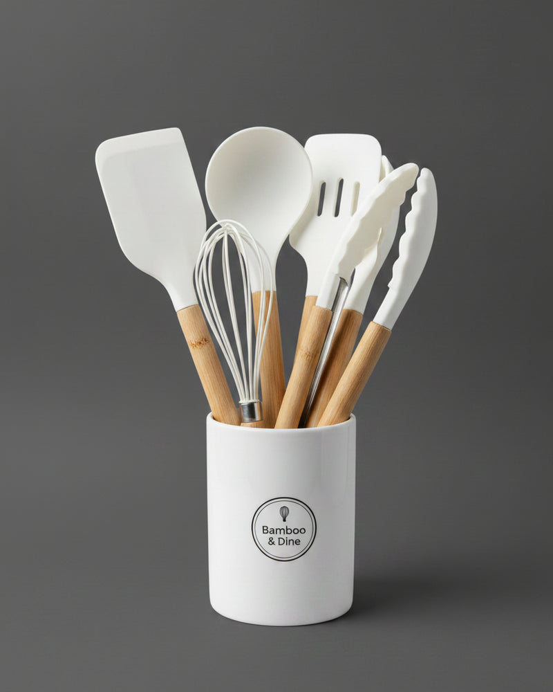 Silicone Cooking Utensil Set with Holder