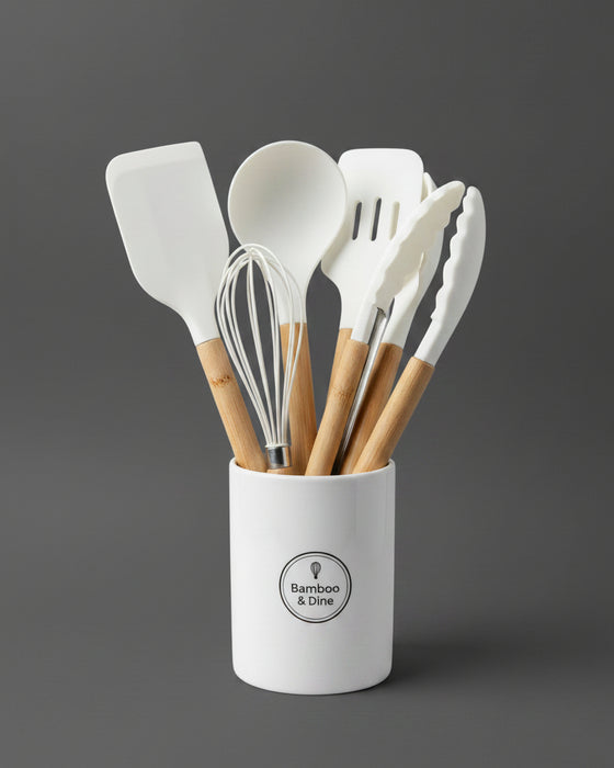 Silicone Cooking Utensil Set with Holder