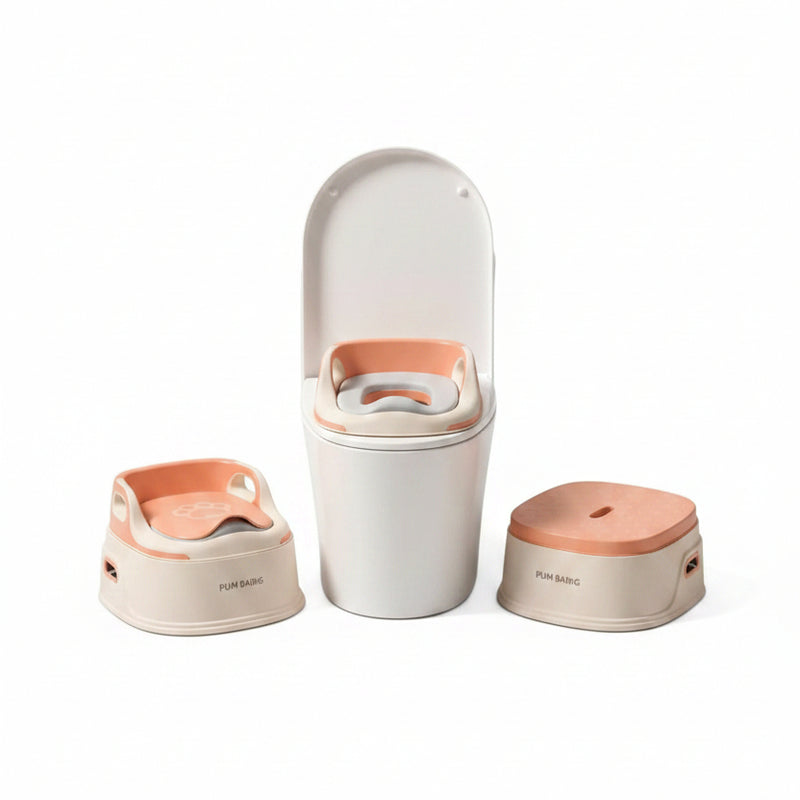 3-in-1 Multifunktionaler Kinder-Toilettentrainer und Tritthocker-Set