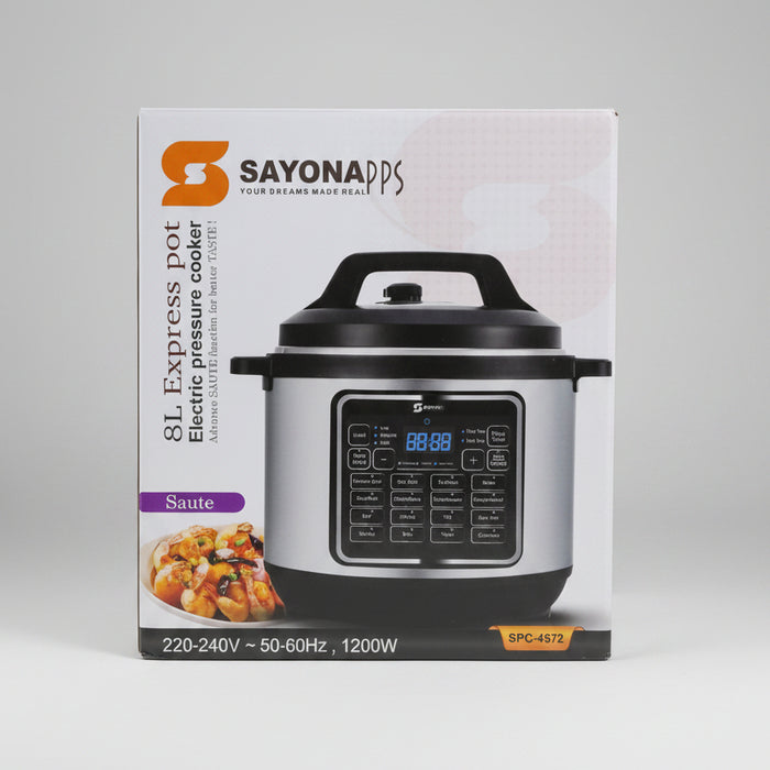 Sayona Apps 8L Express Pot Electric Pressure Cooker 1200w