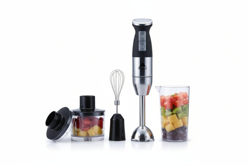 Stabmixer mit Smoothie, Schneebesen, Becher 4-in-1