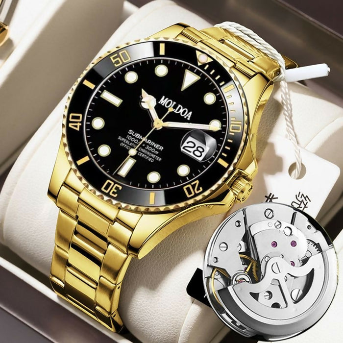 Fan-Exclusive: Luxury Swiss Gold Black Submariner Men's Watch