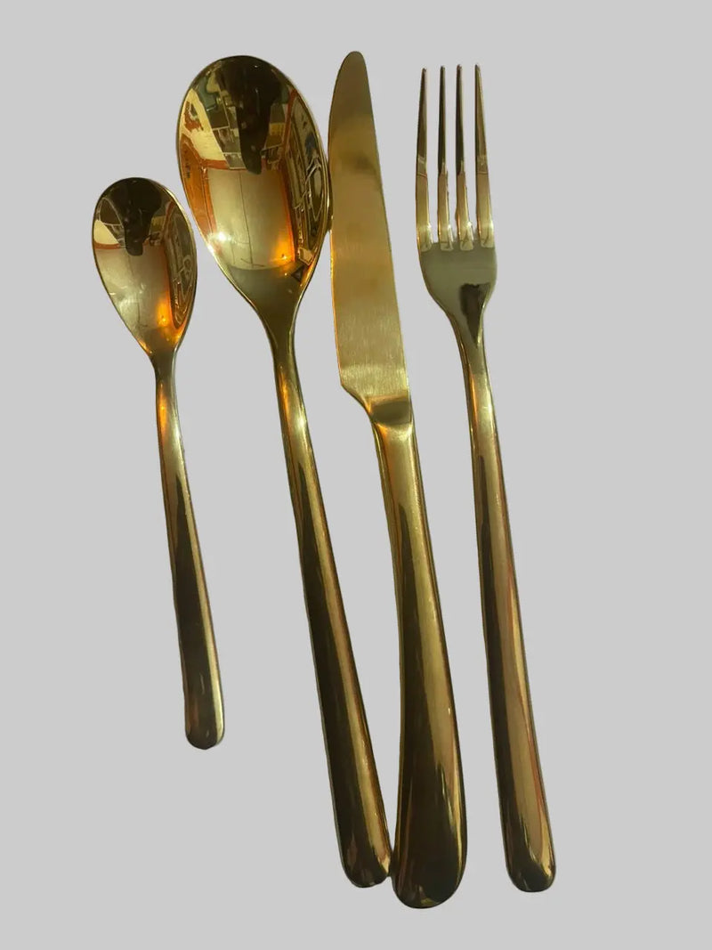 24-Piece Gold-plated Premium Stainless Steel Cutlery Set Murukali.com