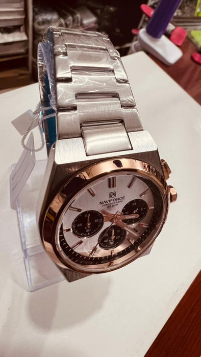 Naviforce Chronograph Watch( Rose Gold & Silver)