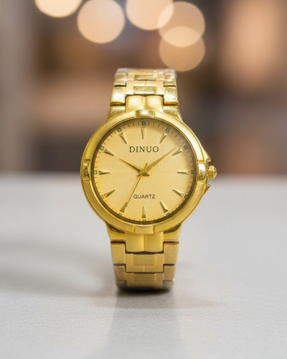 DINUO All-Gold Quartz Watch.