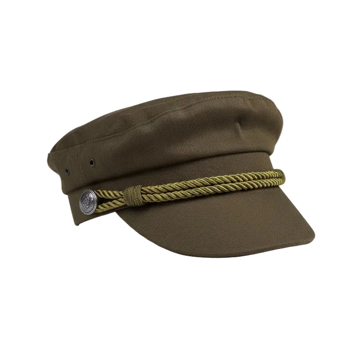 Unisex Cotton Baker Boy Military Fiddler Cap - Dark Brown