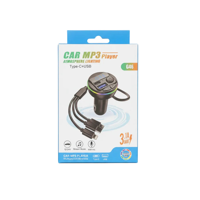 G46 Wireless Car MP3 Player & Fast Charger with Rainbow LED