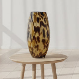 Modern Hourglass Glass Vase (Grey Tint)