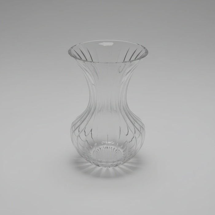 Ribbed Hourglass Clear Glass Vase