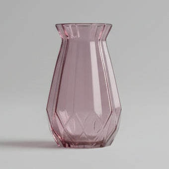 Geometric Tinted Glass Vase (Purple)