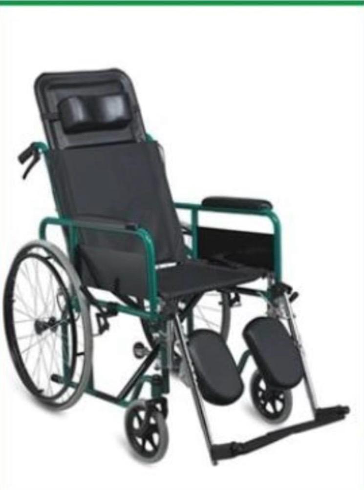 High-Back Reclining Wheelchair with Elevating Leg Rests