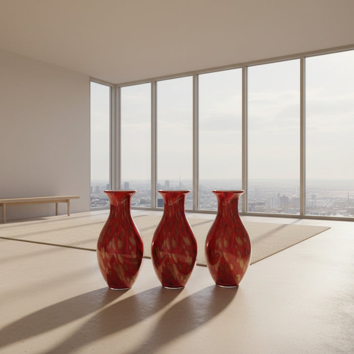 Red Glass Vases