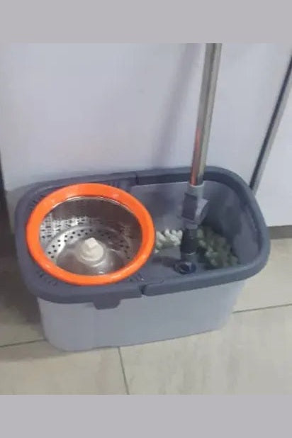 360° FLOOR MAGIC SPIN MOP BUCKET SET MICROFIBER ROTATING DRY murukali.com