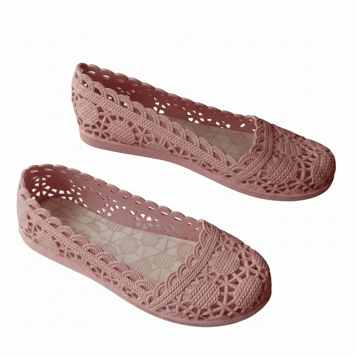 Bata Ladies Open-Weave Jelly Flat Shoes/Plastic