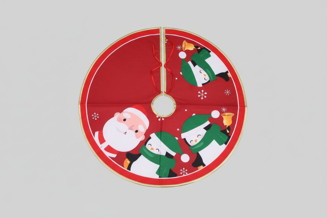 Red Reindeer & Snowflake Tree Skirt