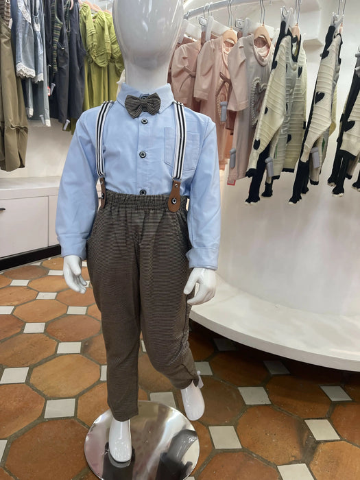 4-piece boys' clothing sets shirt, bow tie and braces, christening suit, toddler festive suit IBABI STORE/Kigali Height