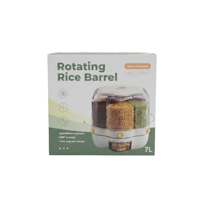 Rotating Rice Barrel Grain Dispenser (7L)