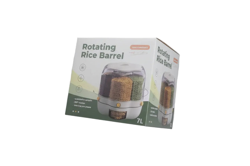 Rotating Rice Barrel Grain Dispenser (7L)