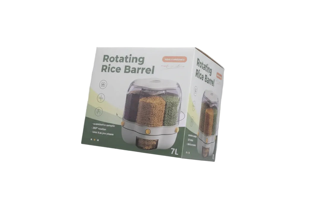 Rotating Rice Barrel Grain Dispenser (7L)