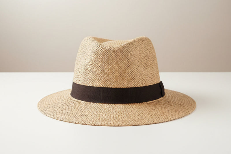 Klassischer Stroh-Fedora-Hut