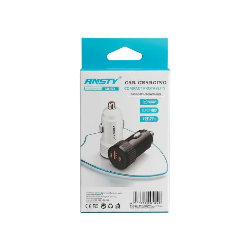 Ansty CAR-028 KFZ-Ladegerät mit zwei Anschlüssen (USB & PD)