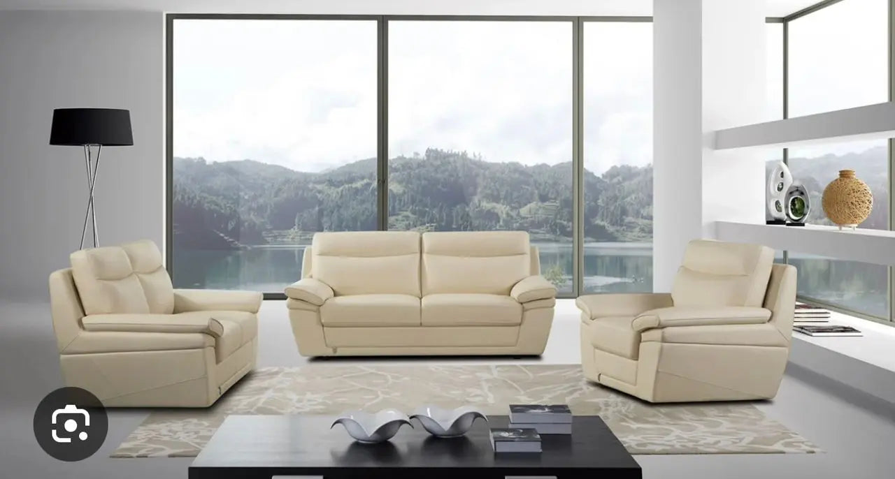 5-Seater Leather Beige Lounge Sets IRAME KAGUGU SHOP