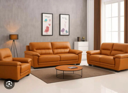 5-Seater Orange Leather Lounge Sets For Living Room. IRAME KAGUGU SHOP