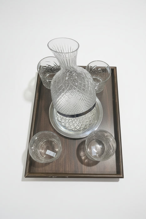 Glass Carafe and Tumbler Set with Serving Tray