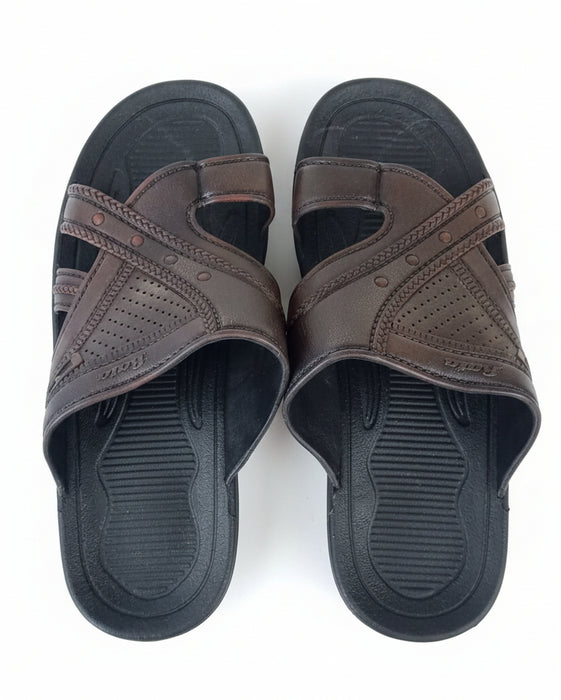 Bata Men's Casual Cross-Strap Comfort Slides/Plastic