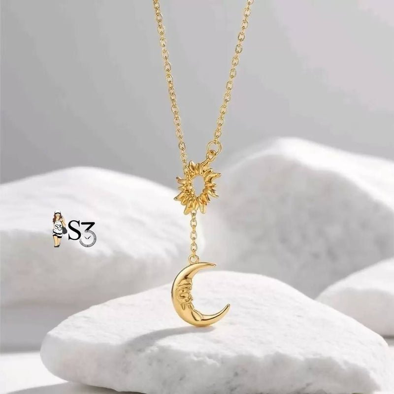Sun & Moon Lariat Necklace 50gm