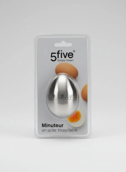 5five Stainless Steel Kitchen Timer – Egg-Shaped Mechanical Timer Murukali.com