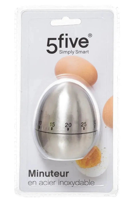5five Stainless Steel Kitchen Timer – Egg-Shaped Mechanical Timer Murukali.com