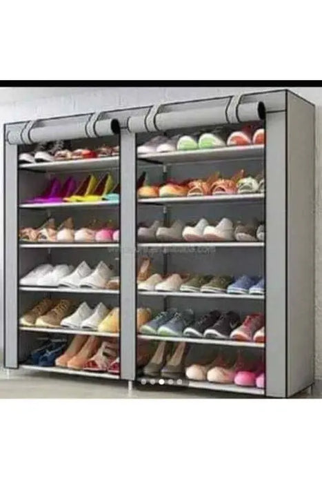 6 Layers Washable Fabric Shoe Rack with Double Capacity murukali.com