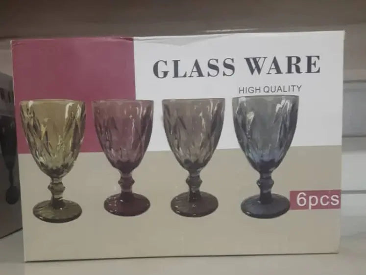 6-Piece High-Quality Glassware Set - Elegant Colored Wine Glasses Murukali.com