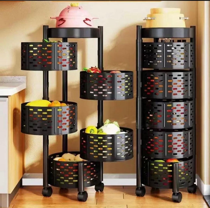 Kitchen Rotating Storage Shelves Rack