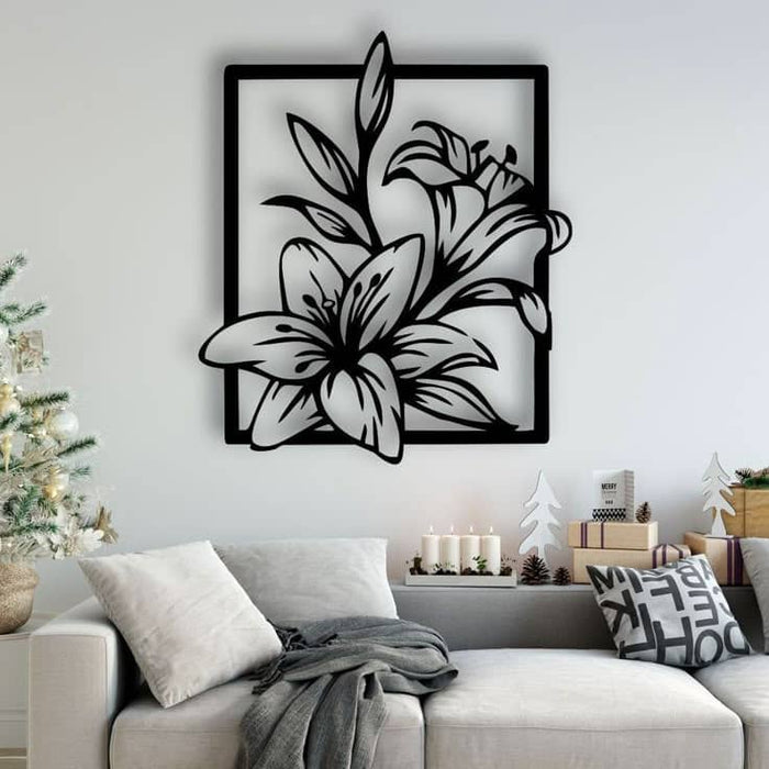 Decorative wall art of black floral design 100*86cm
