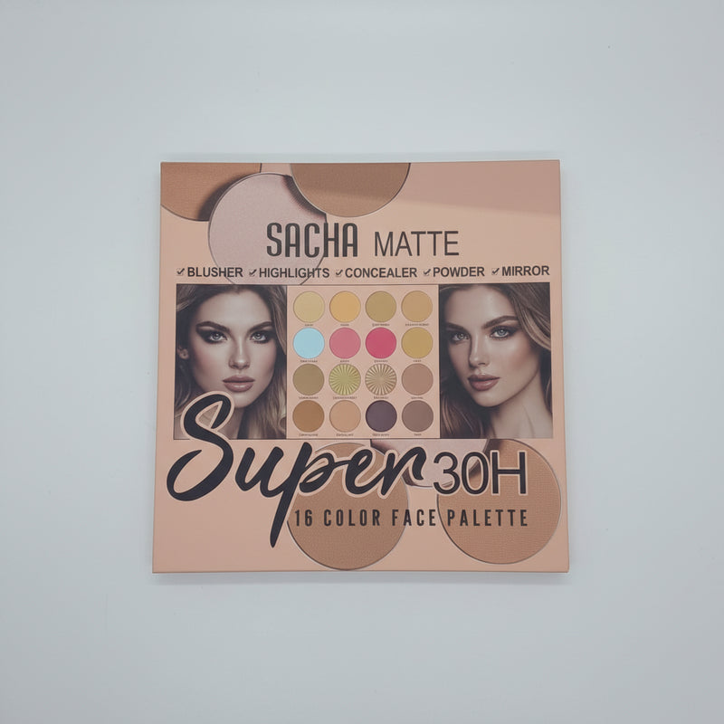 Sacha Matte Super 30H 16 Color Face Palette
